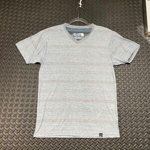 ELXR V Neck Stripe Geometric Casual‎ Wear Comfort Shirt Men's Size Small